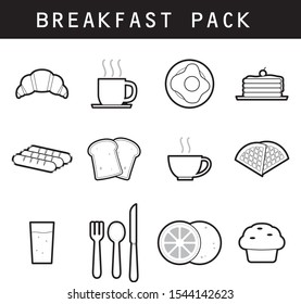 Breakfast vector pack stock icon