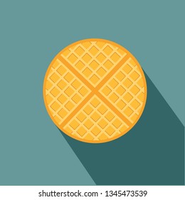  breakfast waffle, belgium round waffle as sweet delicious food concept vector eps 10