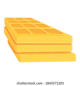 Breakfast waffle icon. Cartoon of breakfast waffle vector icon for web design isolated on white background