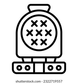 Breakfast waffle maker icon outline vector. Iron machine. Belgian recipe