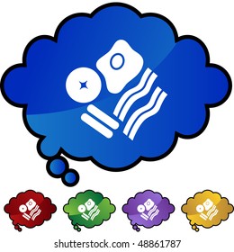 El botón de la barra del desayuno aislado en segundo plano.