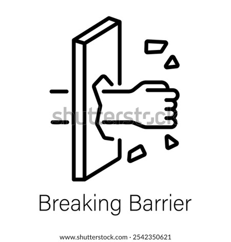 Breaking barrier icon in linear style 