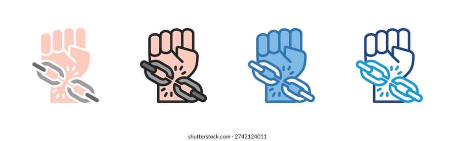 Breaking Chain icon set multiple style collection