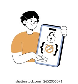 Breaking the Code Modern illustrations. Eps 10 file on transparent background