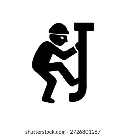 Breaking and Enter Pipe-Symbol einzeln auf weißem Hintergrund