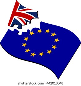 breaking of european union. brexit. vector illustration