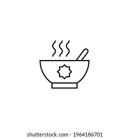 breaking the fast meal icon in flat black line style, isolated on white background 