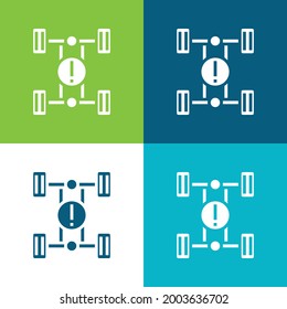 Breaking Flat four color minimal icon set