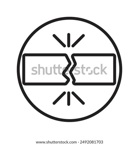 Breaking icon linear logo mark in black and white