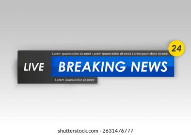 Breaking information in futuristic tv style with dark screen and colorful text showing concept of broadcast and web sign design for news poster with business flyer layout and vector wallpaper

