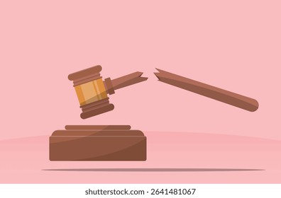 breaking of the judge's gavel symbolizing lack of justice