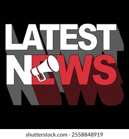 Breaking Latest News Updates with Bold Graphics and Megaphone Icon