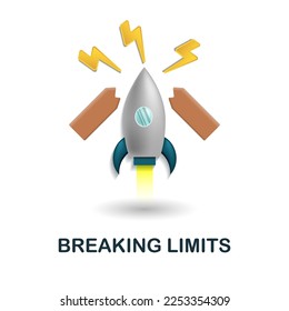 Breaking Limits icon. 3d illustration from performance collection. Creative Breaking Limits 3d icon for web design, templates, infographics and more