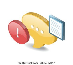 Breaking News Alert 3D Illustration Communication and Urgent Notification Concept