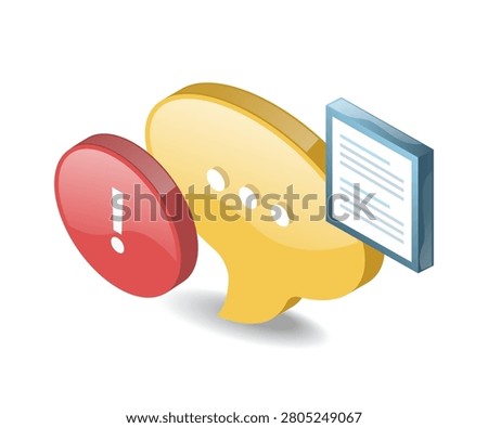 Breaking News Alert 3D Illustration Communication and Urgent Notification Concept