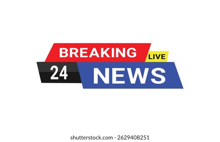Breaking news background banners set. Breaking news, live broadcast, news screensaver on white background.