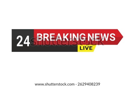 Breaking news background banners set. Breaking news, live broadcast, news screensaver on white background.