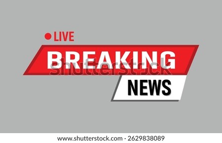 Breaking news background banners set. Breaking news, live broadcast, news screensaver on white background.