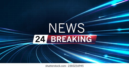 Breaking news background business or technology of world the template. breaking news text on dark blue with light effect. digital technology, TV news show broadcast. vector design.