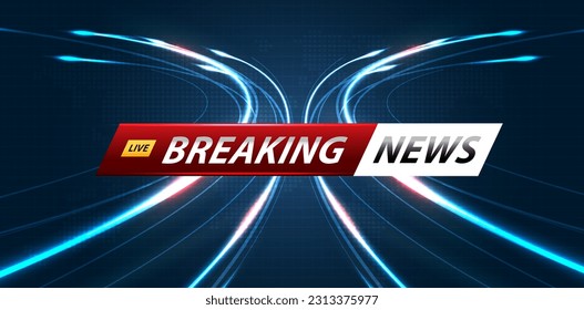 Breaking news background business or technology of world the template. breaking news text on dark blue with light effect. digital technology, TV news show broadcast. vector design.