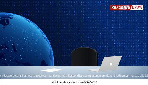 breaking news background with planet