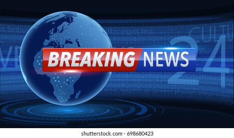 breaking news background with planet - Shutterstock ID 698680423