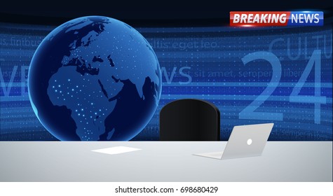 breaking news background with planet