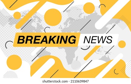 Breaking News Background. Planet News. Business Technology. Yellow vector illustration template for your design.