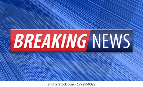 Breaking news background. Red blue banner with white text. Vector illustration.