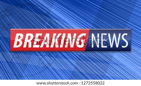 Breaking news background. Red blue banner with white text. Vector illustration.
