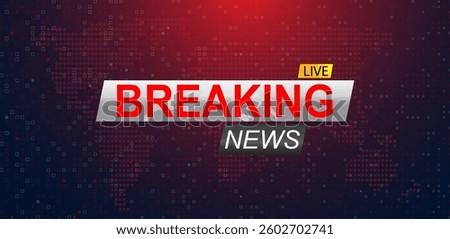 Breaking news background template. Red broadcasting with globe. Business vector	
