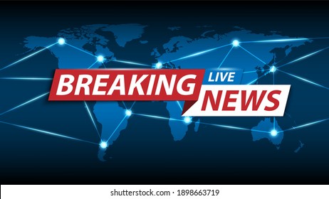 Breaking news background, TV channel news screensaver, vector illustration