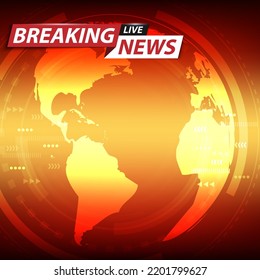 Respiración de noticias, salvapantallas de noticias de canales de TV, ilustración vectorial