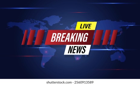 Breaking news background, TV channel news screensaver.Breaking news live template.