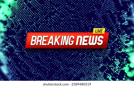 Breaking news background. TV live broadcast. Vector template for your design.