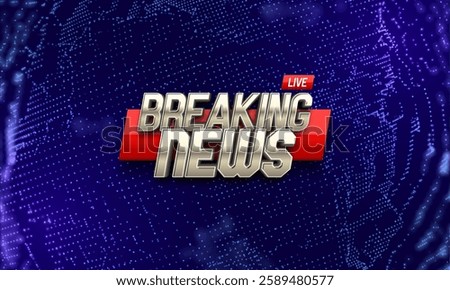 Breaking news background. TV live broadcast. Vector template for your design.
