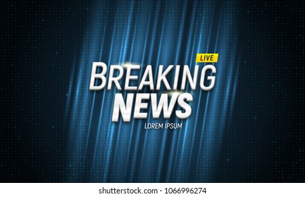 Breaking news background. Vector template for your design.