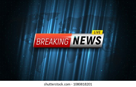 Breaking news background. Vector template for your design.