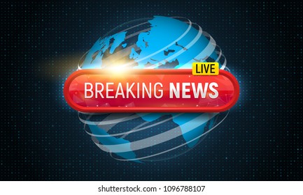 Breaking news background. Vector template for your design.