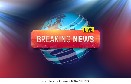 Breaking news background. Vector template for your design.