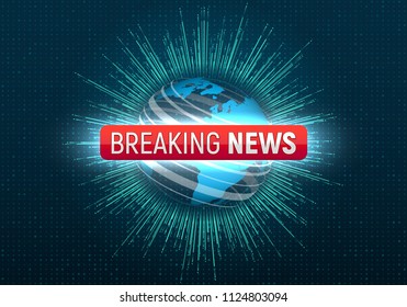 Breaking news background. Vector template for your design.