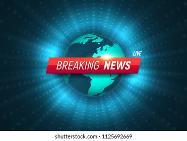 Breaking news background. Vector template for your design.