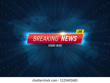 Breaking news background. Vector template for your design.