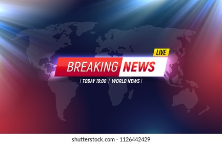 Breaking news background. Vector template for your design.
