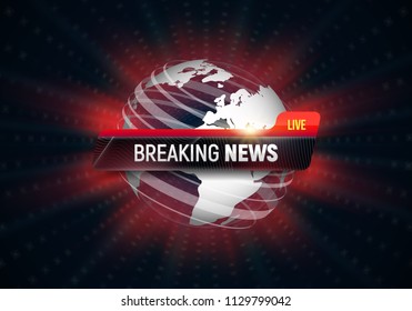 Breaking news background. Vector template for your design.