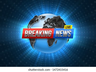 Breaking news background. Vector template for your design.