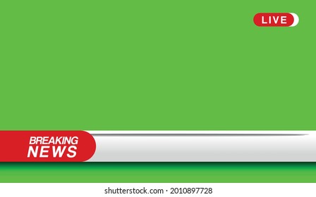 Breaking news background, World Global TV news banner design vector illustration. Chroma key full screen.