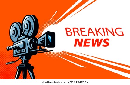 Breaking News Background. World Global TV Banner. Video Broadcast Live Vector Illustration