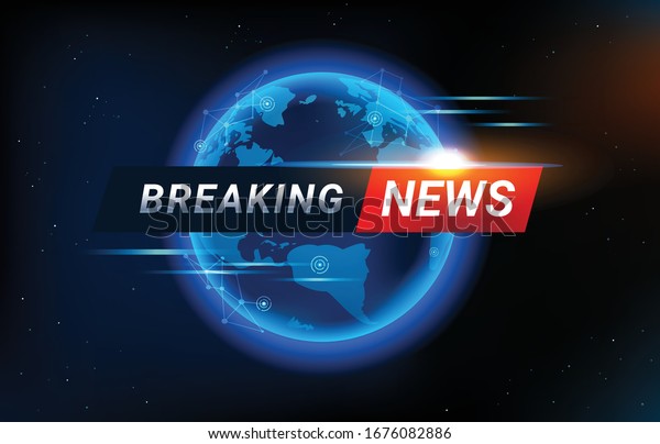 Breaking News Background World Map Backdrop Stock Vector (Royalty Free ...