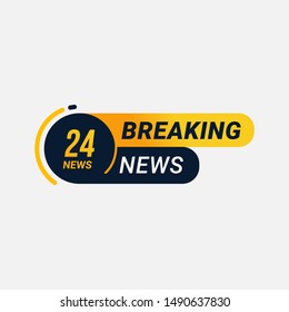 Breaking news badge template set. Latest hot news Label message information sticker vector illustration